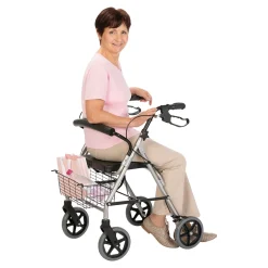 Die moderne Hausfrau Alu Rollator "Klassik", mit Korb, höhenverstellbar