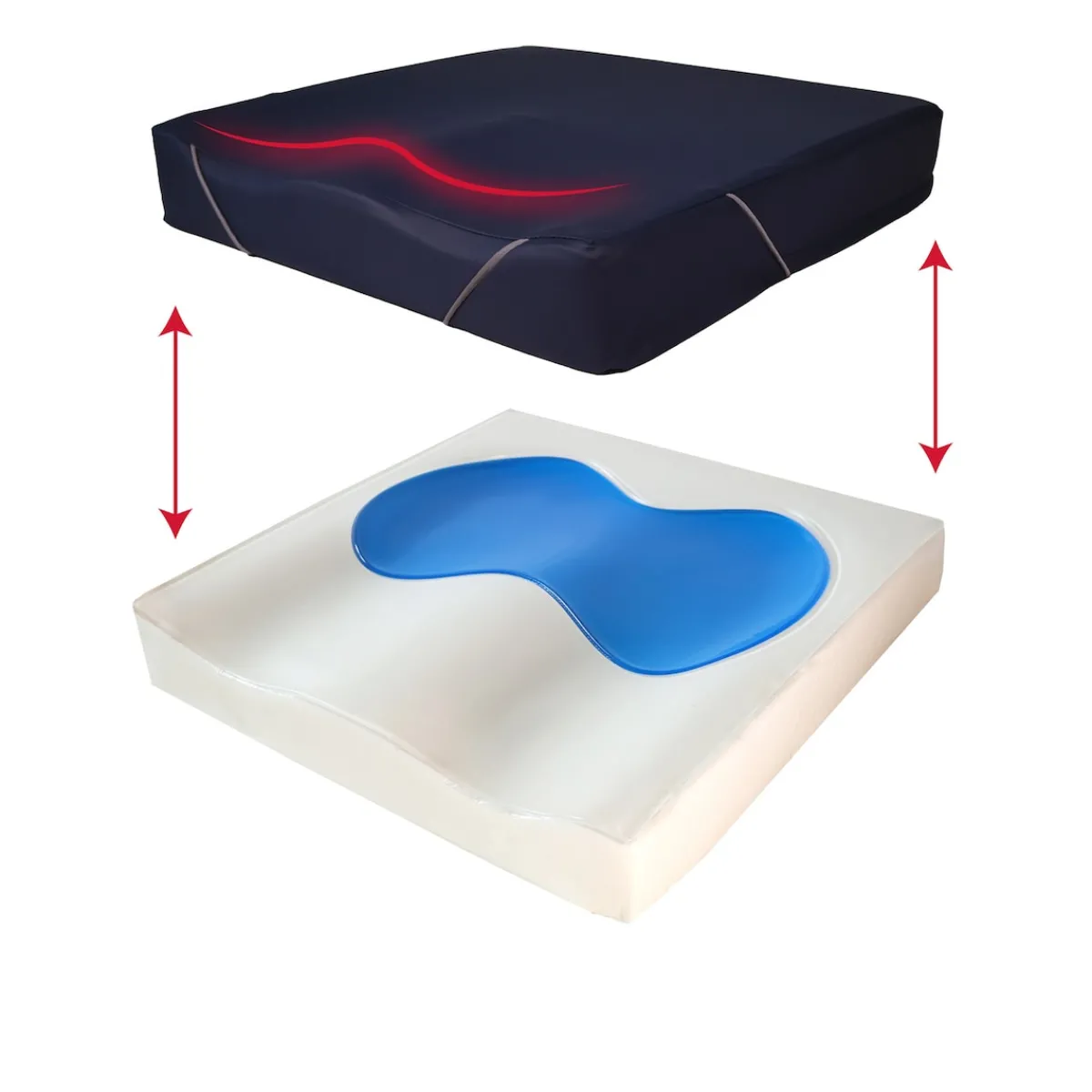 Die moderne Hausfrau Antidekubitus Gel-Schaum-Sitzkissen AT52118