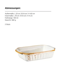 Die moderne Hausfrau Auflaufform-Set, Porzellan Pintar