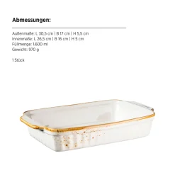 Die moderne Hausfrau Auflaufform-Set, Porzellan Pintar