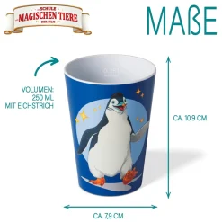Die moderne Hausfrau AWAVE Die Schule der Magischen Tiere Trinkbecher 250 ml rPET Set 4-teilig, mit Eichstrich