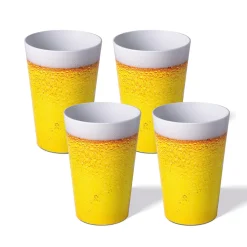 Die moderne Hausfrau AWAVE Trinkbecher 500 ml rPET Set 4-teilig, mit Eichstrich