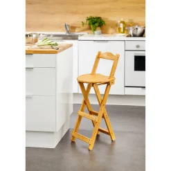 Die moderne Hausfrau Bambus Barhocker klappbar