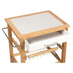 Die moderne Hausfrau Bambus-Küchen- und Servierwagen