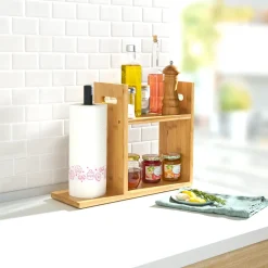 Die moderne Hausfrau Bambusregal mit Küchenrollenhalter