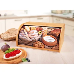 Die moderne Hausfrau Bambus-Rollbrotkasten mit Motiv