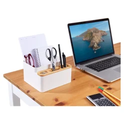 Die moderne Hausfrau Bambus-Schreibtisch-Organizer