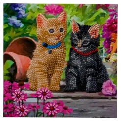 Die moderne Hausfrau Bastel-Set, Crystal Art Katzenpärchen