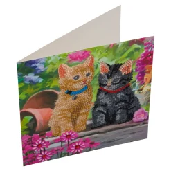 Die moderne Hausfrau Bastel-Set, Crystal Art Katzenpärchen