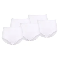Damen Die moderne Hausfrau Baumwoll-Taillenslip weiß - 5 Stück