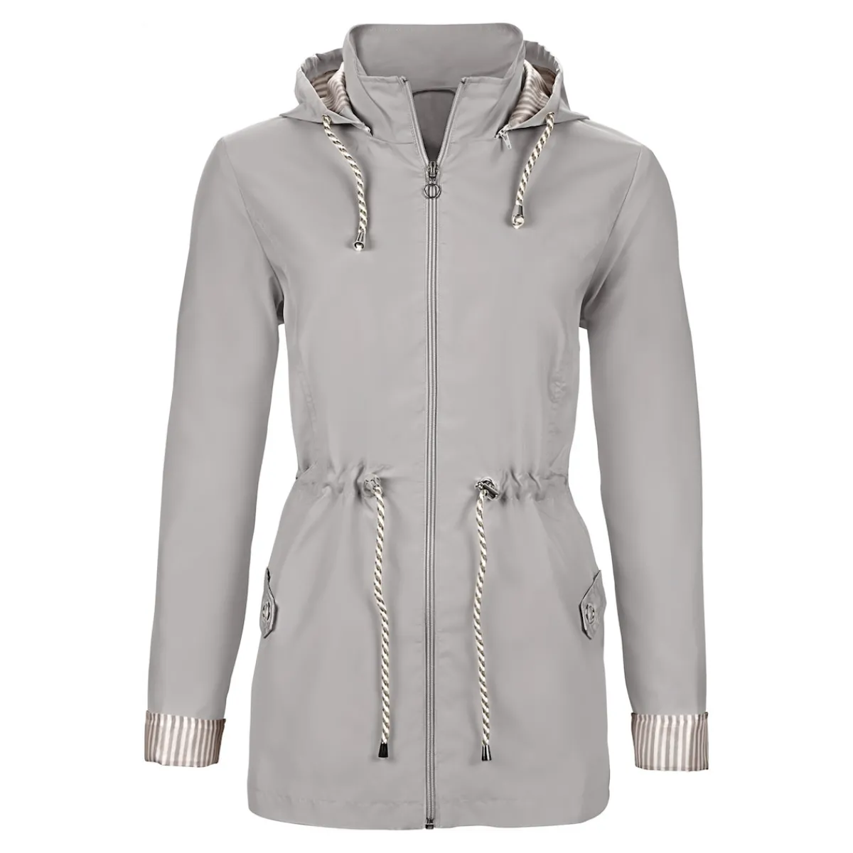 Damen Die moderne Hausfrau Übergangsjacke "Linda" steingrau