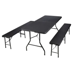 Die moderne Hausfrau Bierzelt-Garnitur "Rattanoptik", 3-teilig