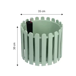 Die moderne Hausfrau Blumentopf 2 in 1 „Landhaus“ rund