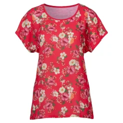 Damen Die moderne Hausfrau Blusenshirt „Blütenzauber“ fuchsia