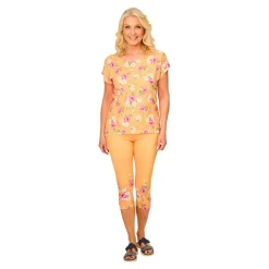 Damen Die moderne Hausfrau Blusenshirt „Blütenzauber“ orange