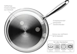 Die moderne Hausfrau Bratpfanne, Edelstahl Tavos 28 cm