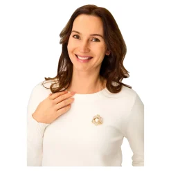 Damen Die moderne Hausfrau Brosche „Blütenperle“