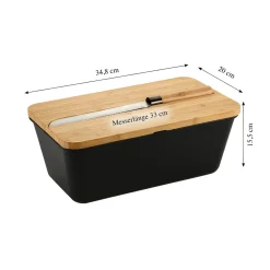 Die moderne Hausfrau Brotbox mit Bambus-Schneidebrett und Messer