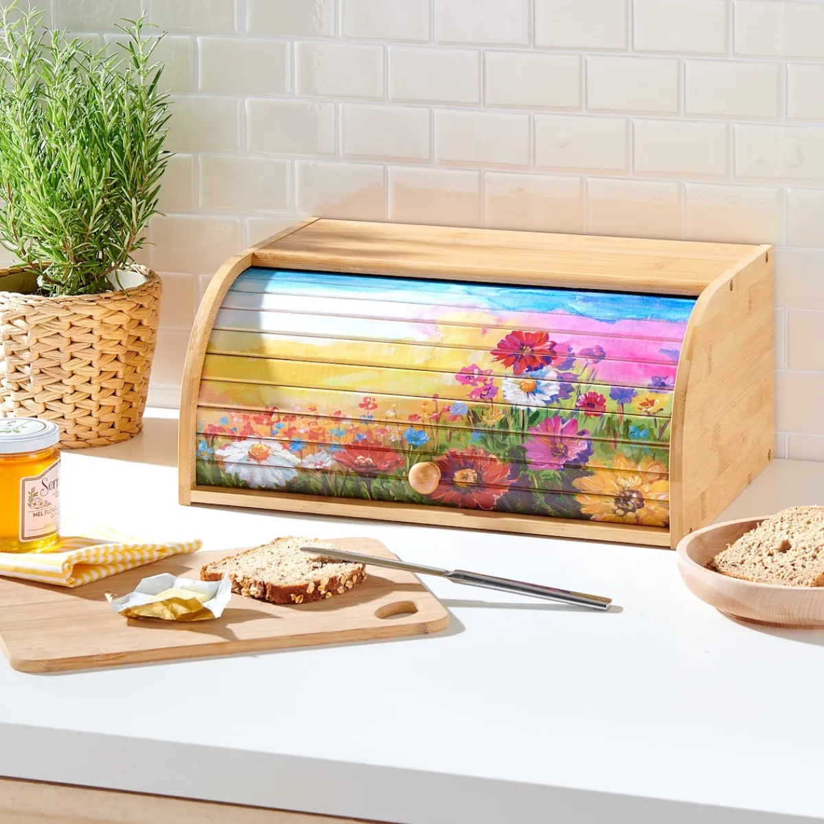 Die moderne Hausfrau Brotkasten „Sommerblumen“