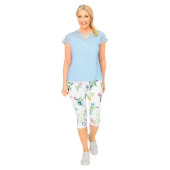 Damen Die moderne Hausfrau Capri-Leggings „Blumen“