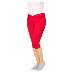 Damen Die moderne Hausfrau Capri-Leggings „Diamant-Optik“ rot