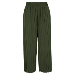 Damen Die moderne Hausfrau Culotte-Plisseehose „Sonja“ oliv
