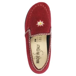 Damen Die moderne Hausfrau Damen Hausschuh Alpenblume dunkelrot