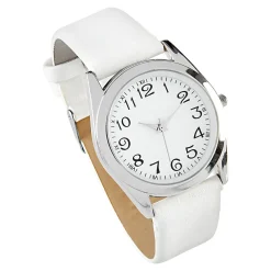 Damen Die moderne Hausfrau Damen-Seniorenuhr weiß/silber