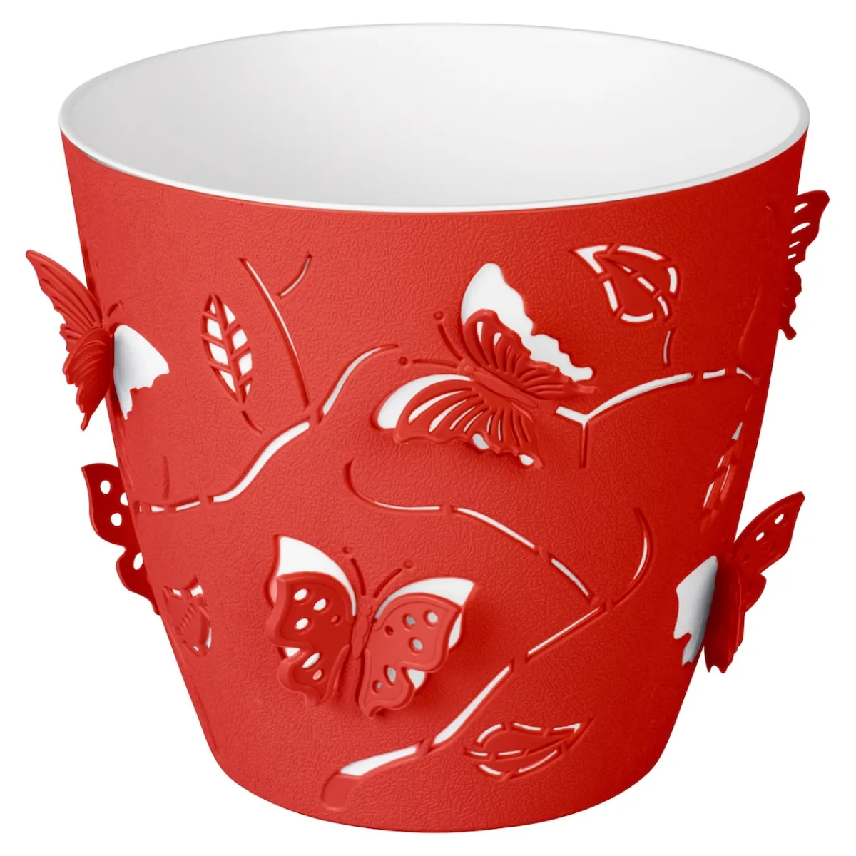 Die moderne Hausfrau 3D-Blumentopf rot