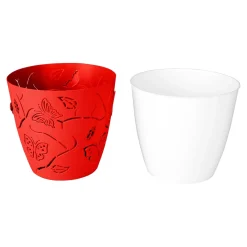 Die moderne Hausfrau 3D-Blumentopf rot