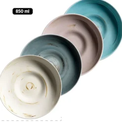 Die moderne Hausfrau Derby Geschirr-Set, Porzellan 4 x Speisteller, 4 x Dessertteller, 4 x Kaffeebecher, 4 x Müslischale