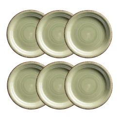 Die moderne Hausfrau Dessertteller-Set, Steingut LUMACA Olivgrün