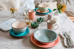 Die moderne Hausfrau Dessertteller-Set, Steingut LUMACA Olivgrün