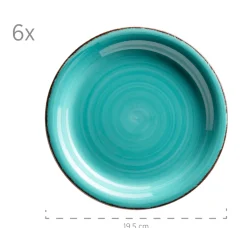 Die moderne Hausfrau Dessertteller-Set, Steingut LUMACA Laguna