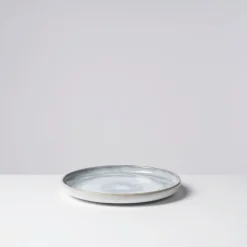 Die moderne Hausfrau Dessertteller-Set, Steinzeug TIEFER SEE Grau / Weiß