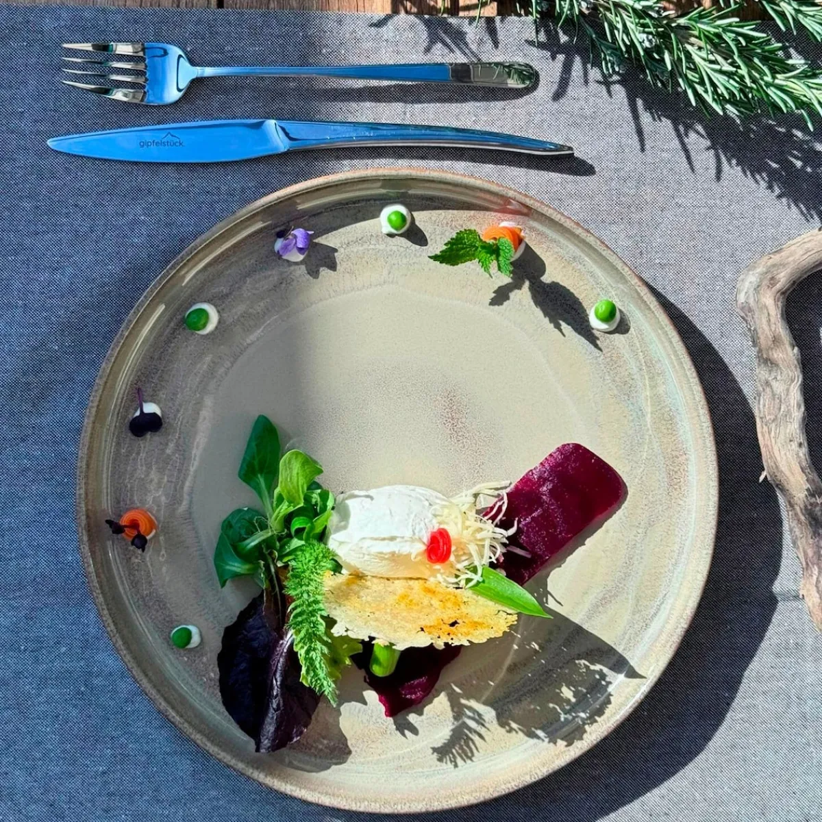 Die moderne Hausfrau Dessertteller-Set, Steinzeug Nebelwald