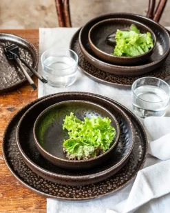 Die moderne Hausfrau Dessertteller-Set, Steinzeug Glockenklang