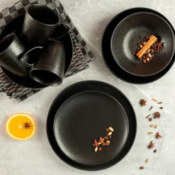 Die moderne Hausfrau Dessertteller-Set, Steinzeug Essential