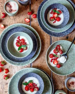 Die moderne Hausfrau Dessertteller-Set, Steinzeug Moos'N'Stein Grau