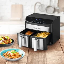 Die moderne Hausfrau Doppelkammer-Heißluftfritteuse 7l, 2400 W