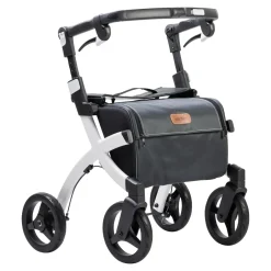 Die moderne Hausfrau Einkaufsrollator Rollz Flex mit Sitz und Tasche, faltbar Pebble White Small