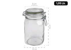Die moderne Hausfrau Einmachglas mit Deckel, 1,05 l GOTHIKA 6 x Einmachglas