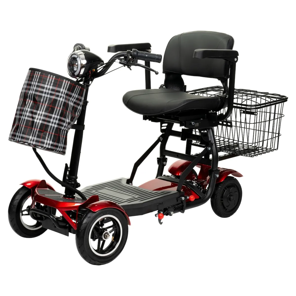 Die moderne Hausfrau Elektroroller AT52317 mit Tasche & Korb rot