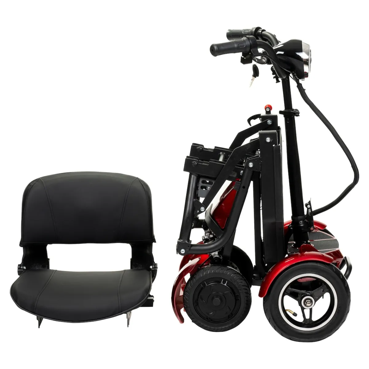 Die moderne Hausfrau Elektroroller AT52317 mit Tasche & Korb rot