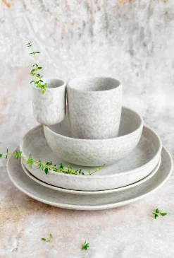 Die moderne Hausfrau Espressobecher-Set, Steinzeug Alpenwiese Creme