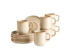 Die moderne Hausfrau Espressotassen-Set, Steinzeug Cordelia Sand