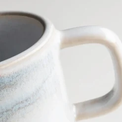 Die moderne Hausfrau Espressotassen-Set, Steinzeug TIEFER SEE Grau / Weiß