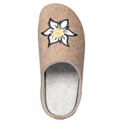 Damen Die moderne Hausfrau Filz-Pantolette „Edelweiß“