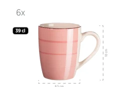 Die moderne Hausfrau Frühstücksgeschirr, Steingut Lumaca Koralle