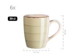 Die moderne Hausfrau Frühstücksgeschirr, Steingut Lumaca Olivgrün